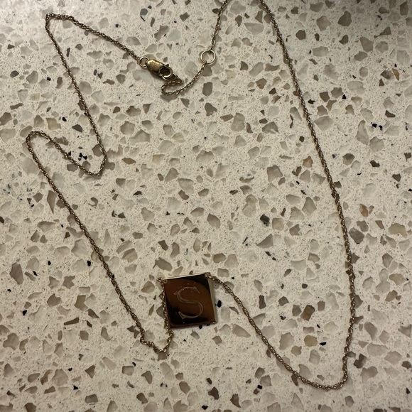 SarahChloe Square “S” Initial Necklace - Picture 2 of 5